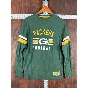 Green Bay Packers NFL Long Sleeve Shirt Stripes Green Gold Men’s Medium Majestic